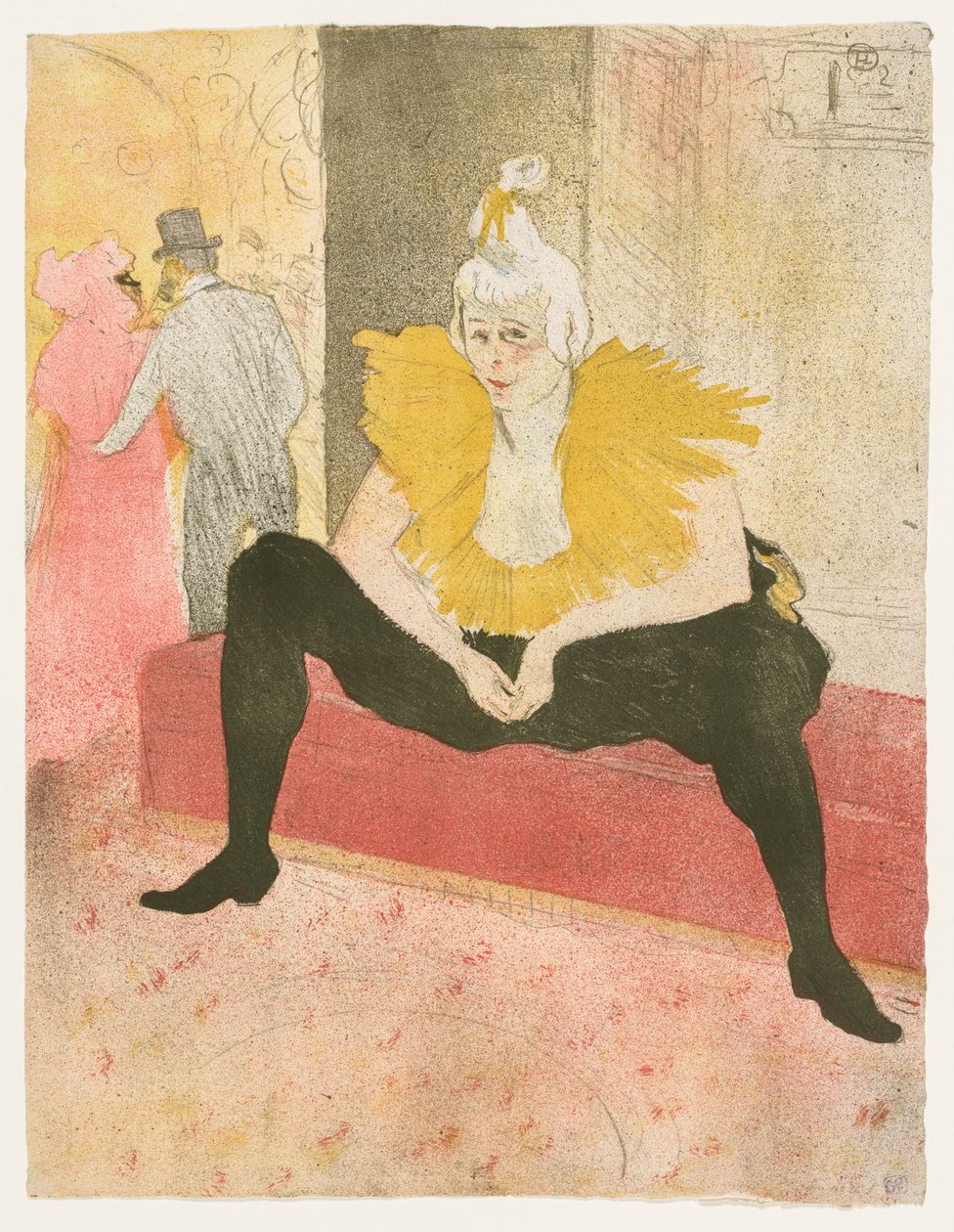 Elles: The Seated Clown, Mlle Cha-u-Ka-o, 1896. av Henri de Toulouse Lautrec