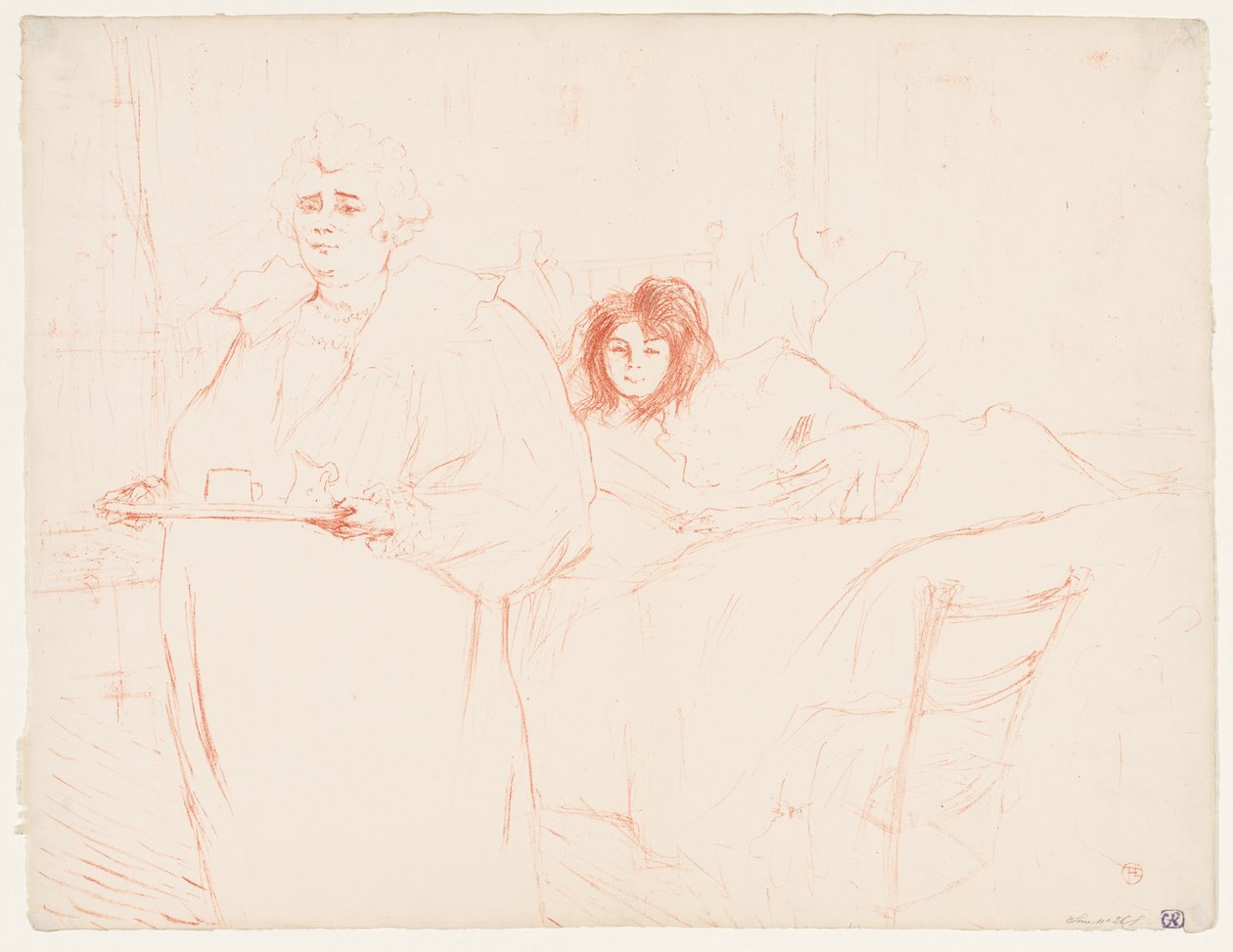 Elles: Kvinne som bærer et brett, Mme. Baron og Mlle. Popo, 1896. av Henri de Toulouse Lautrec