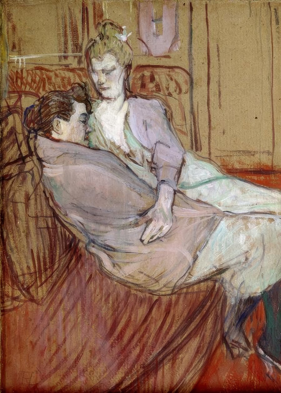 Studie for The Two Friends av Henri de Toulouse Lautrec
