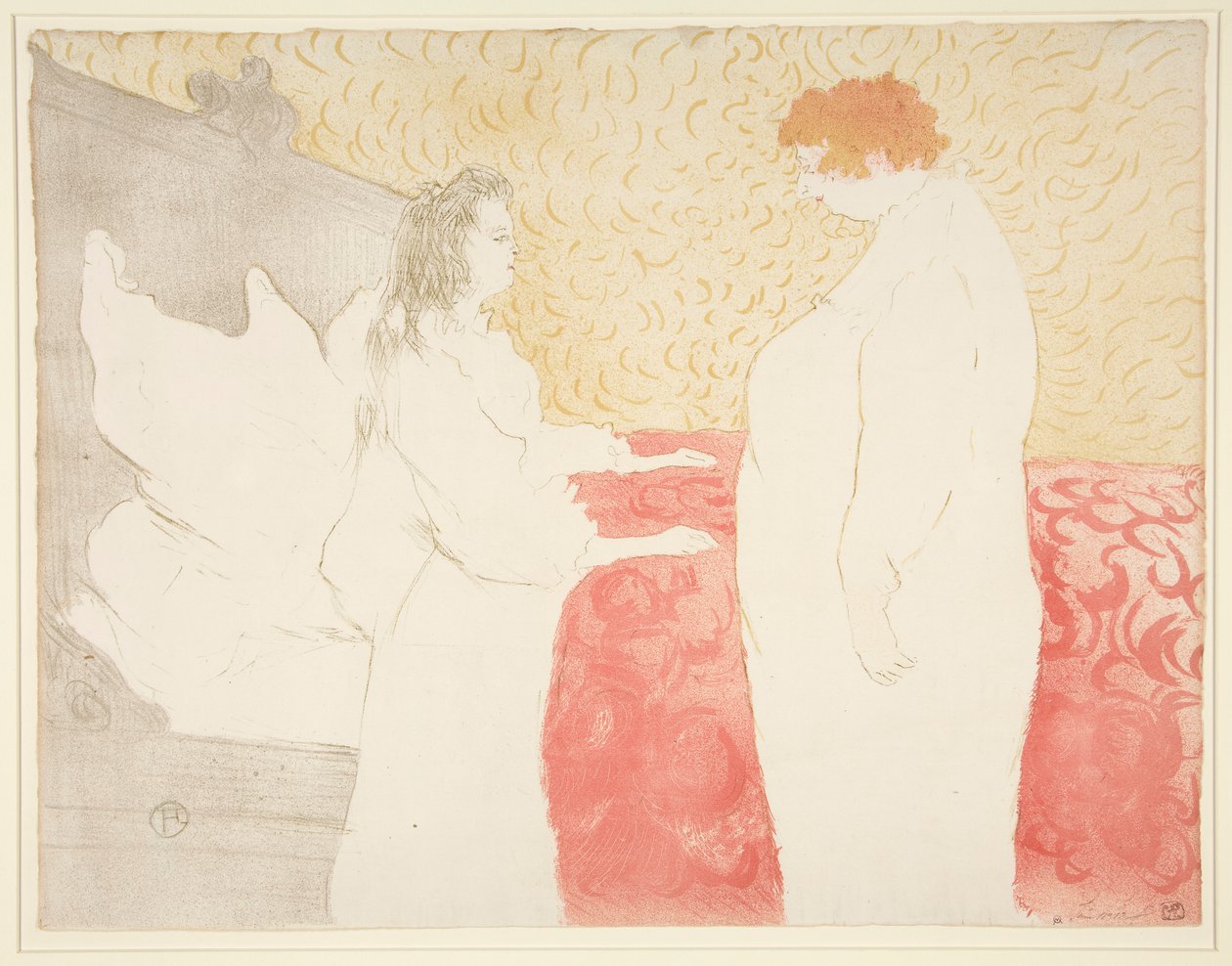 Femme au lit, profil, au petit lever (Woman in Bed, Profile, Getting Up), fra serien Elles av Henri de Toulouse Lautrec