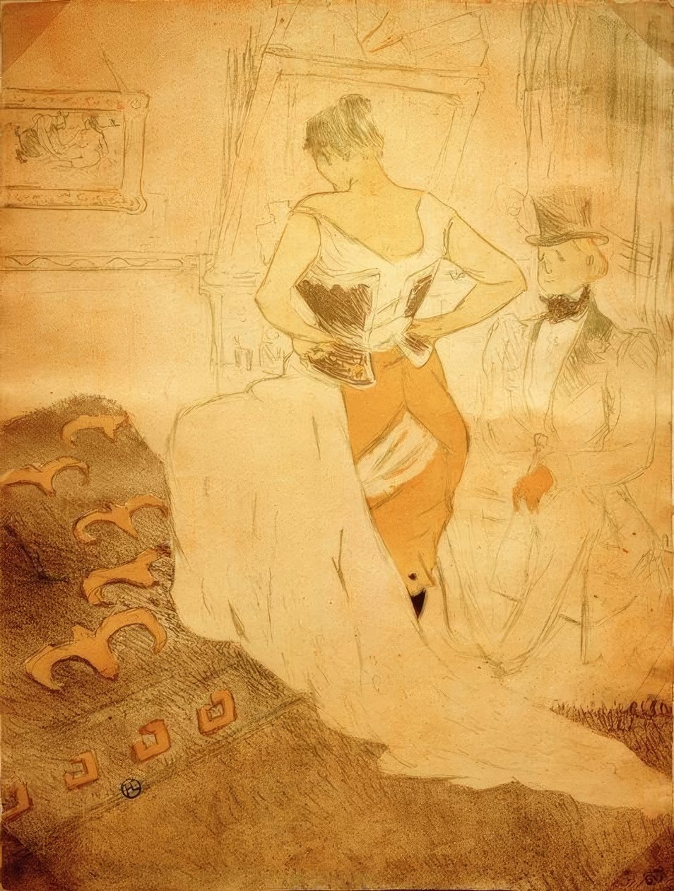 Kvinne i korsett, Conquest of Passage av Henri de Toulouse Lautrec