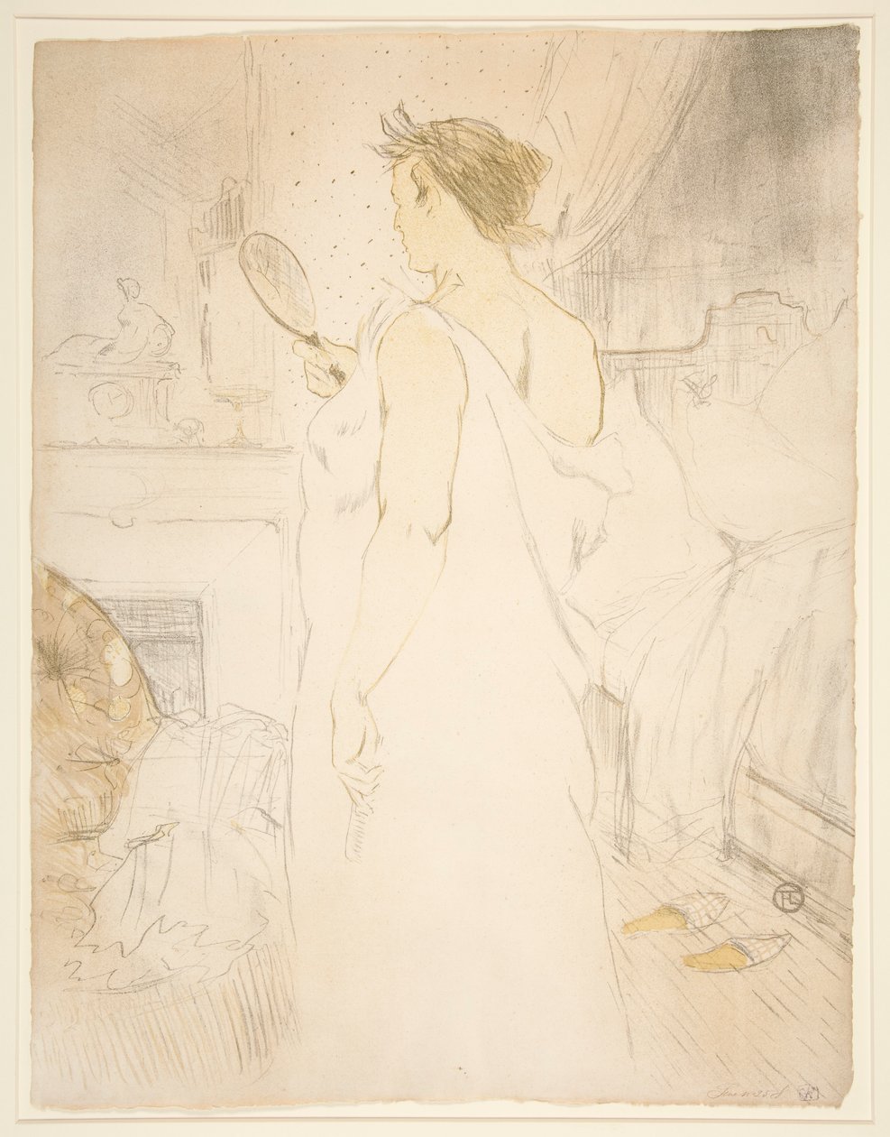 Femme ? glace, la glace ? main (Woman with Hand Mirror), fra serien Elles av Henri de Toulouse Lautrec