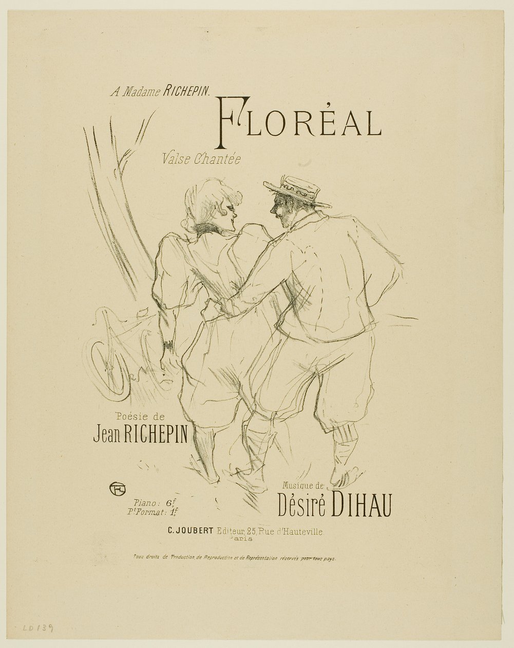 Floréal, fra Melodier av Désiré Dihau av Henri de Toulouse Lautrec