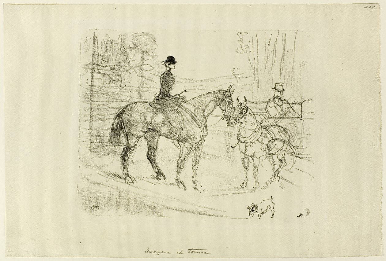 Rytter og vogn av Henri de Toulouse Lautrec