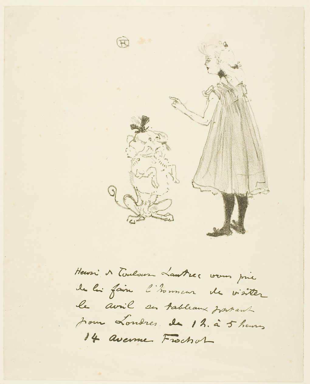 Invitasjon til utstilling av Henri de Toulouse Lautrec
