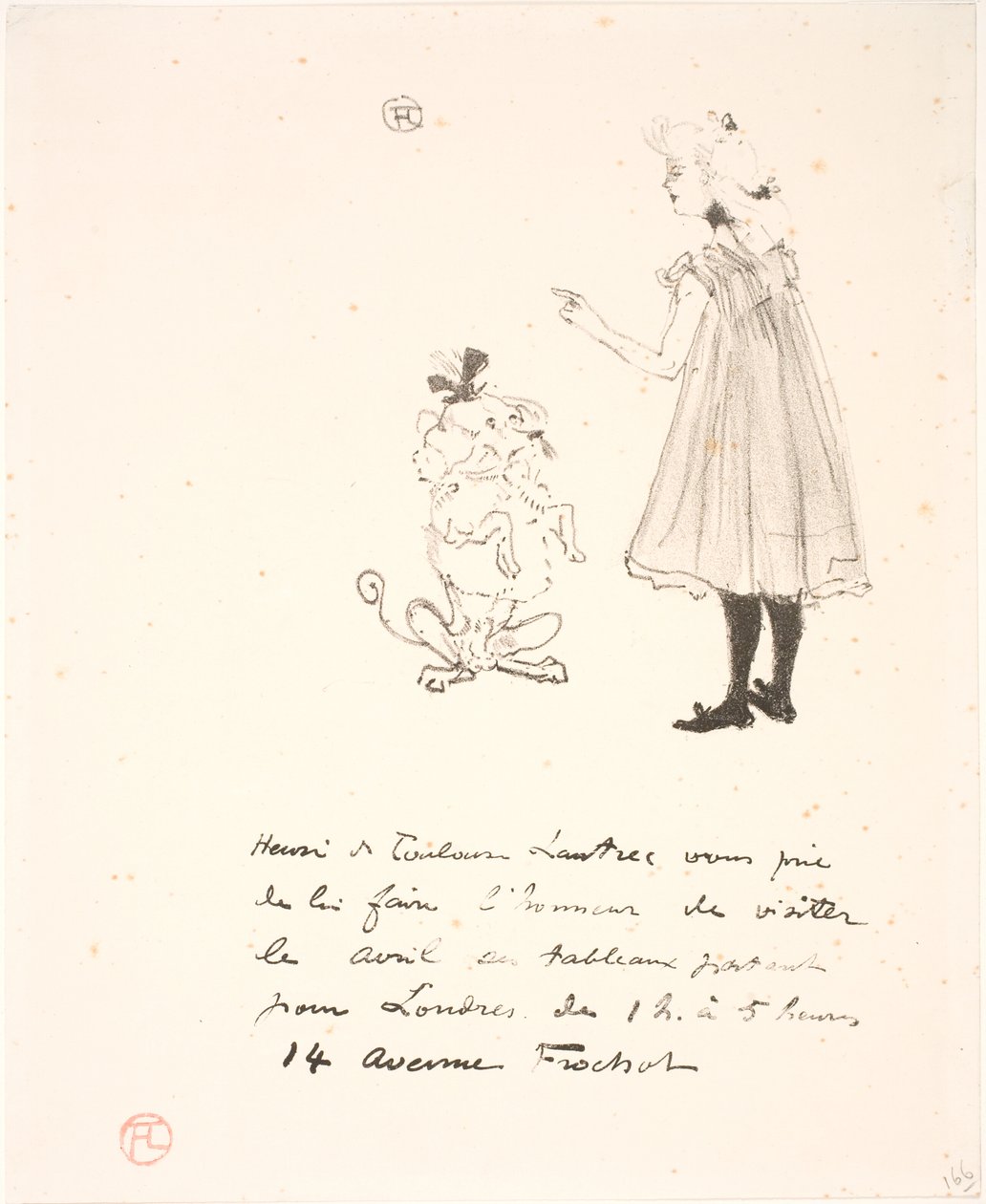 Invitasjon til utstilling av Henri de Toulouse Lautrec