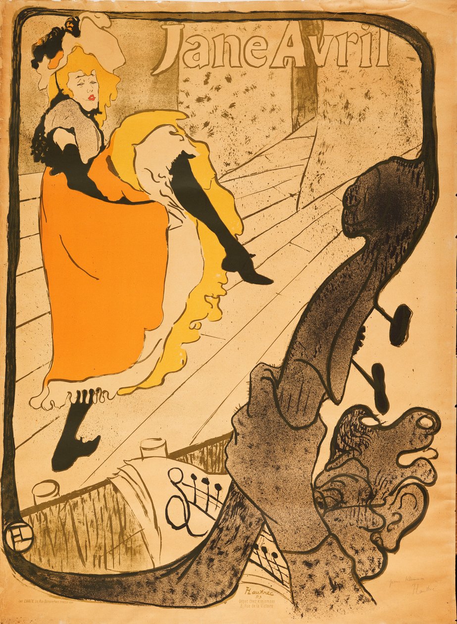 Jane Avril, 1893 av Henri de Toulouse Lautrec