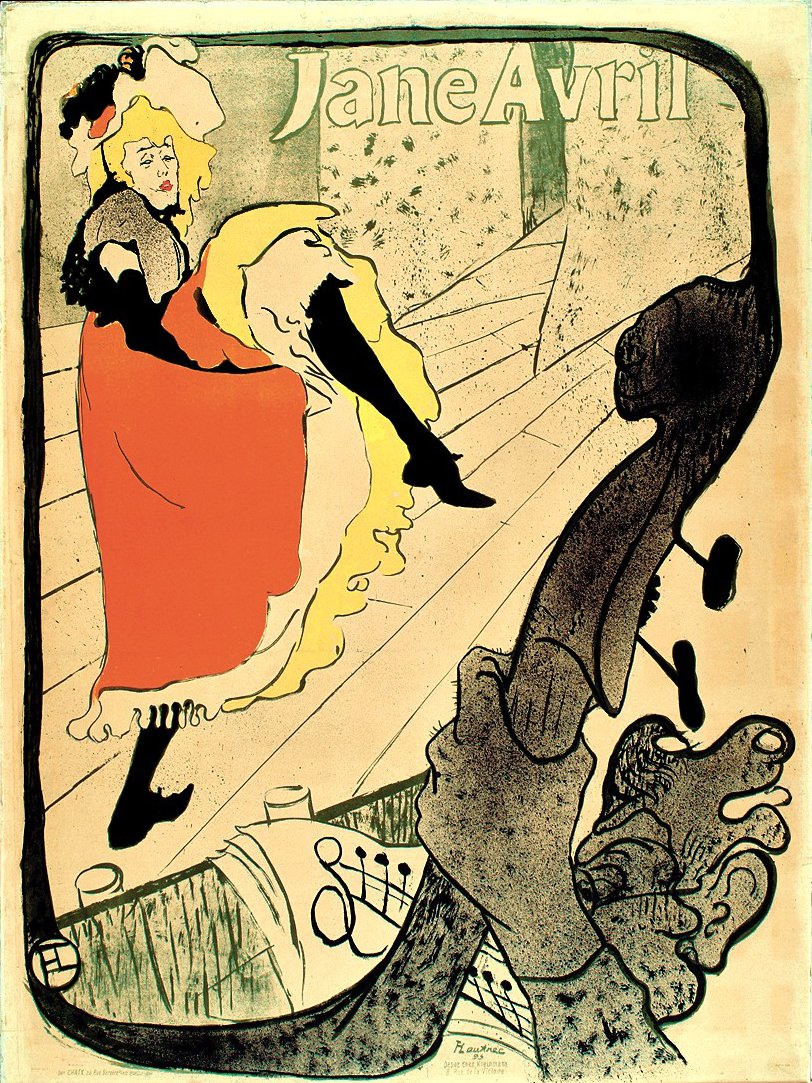 Jane Avril, 1893., 1893. av Henri de Toulouse Lautrec