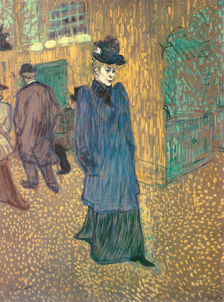 Jane Avril forlater Moulin Rouge, 1892 (essens om bord) av Henri de Toulouse Lautrec