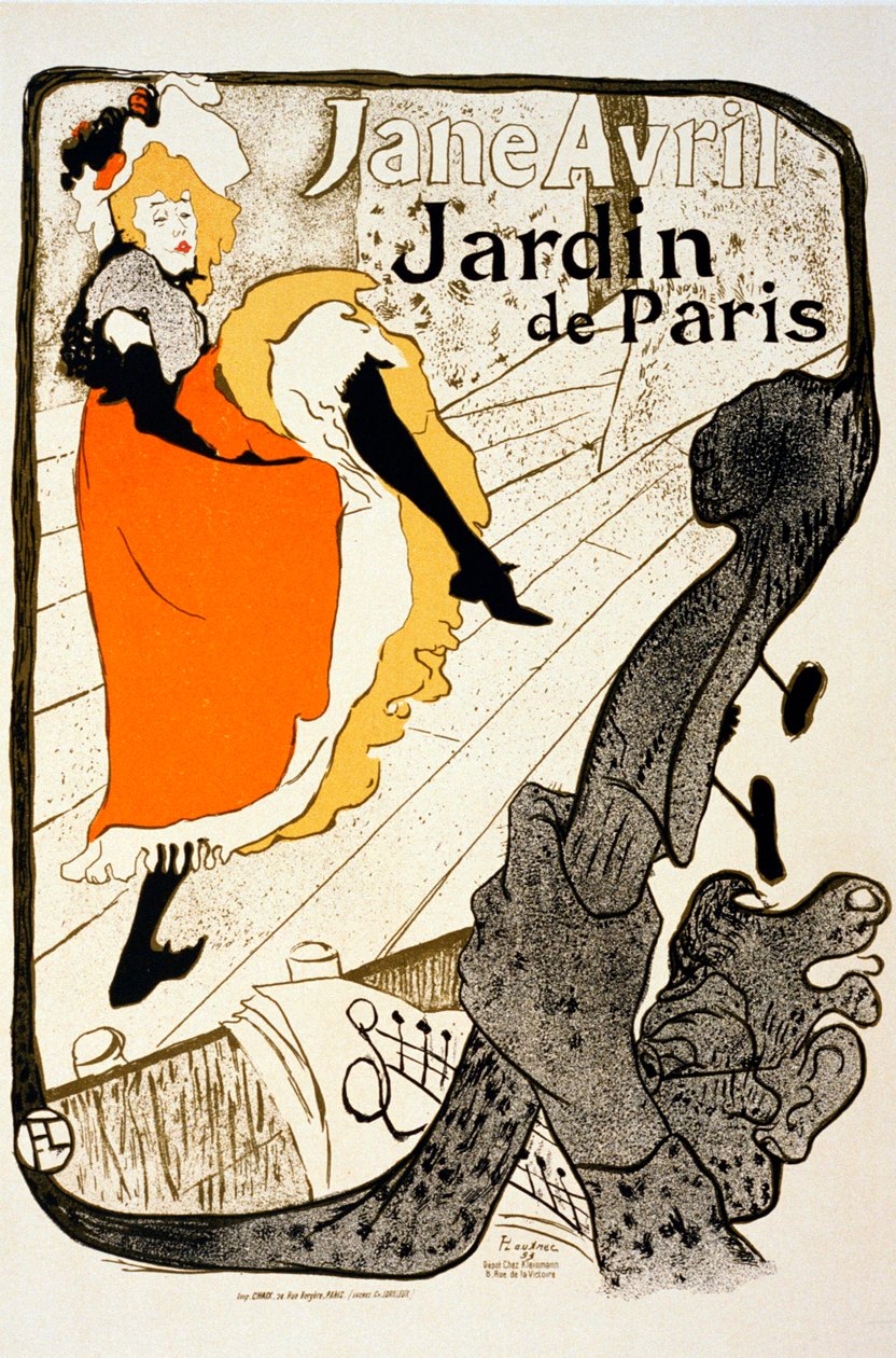 Jane Avril ved Paris-hagen, 1893. av Henri de Toulouse Lautrec