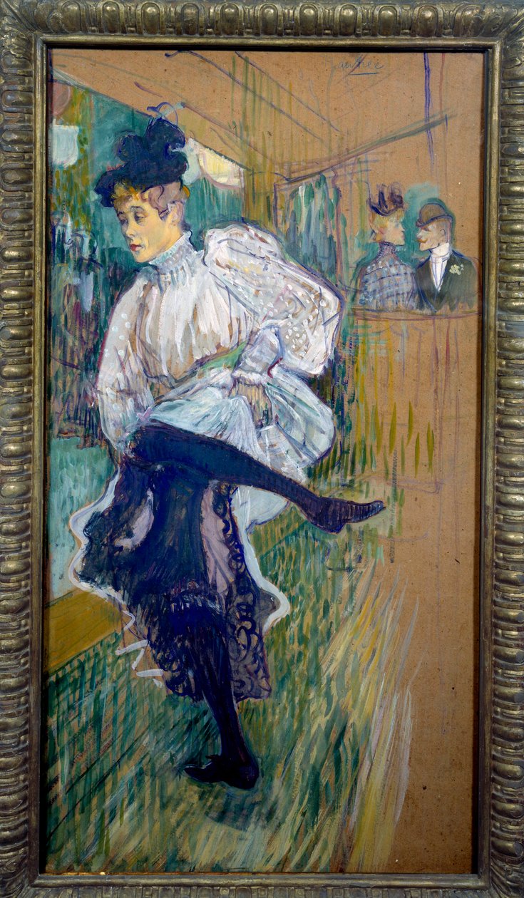 Jane Avril danser Jane Avril (1868-1943) var en danser i Moulin Rouge. Maleri av Henri de Toulouse Lautrec (1864-1901) 1891 Søn. 0,85x0,45 m Paris, musee d