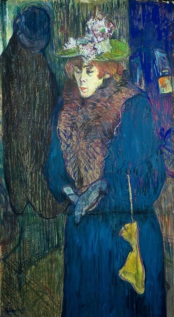 Jane Avril går inn i Moulin-Rouge av Henri de Toulouse Lautrec