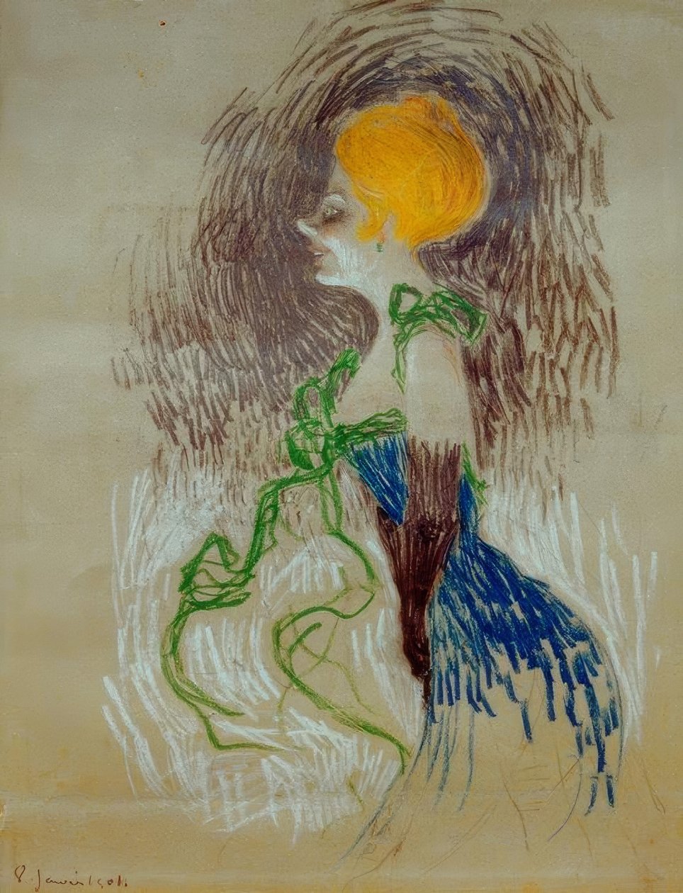 Hanskekledd ung kvinne av Henri de Toulouse Lautrec
