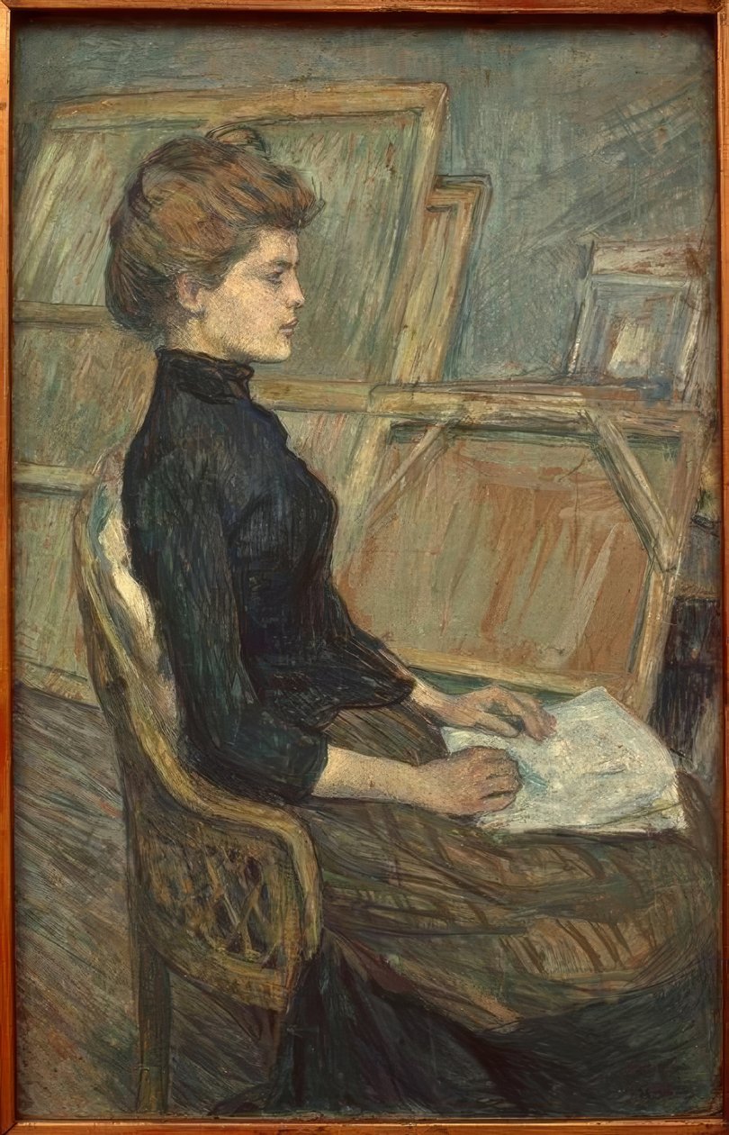 Ung jente i studio av Henri de Toulouse Lautrec