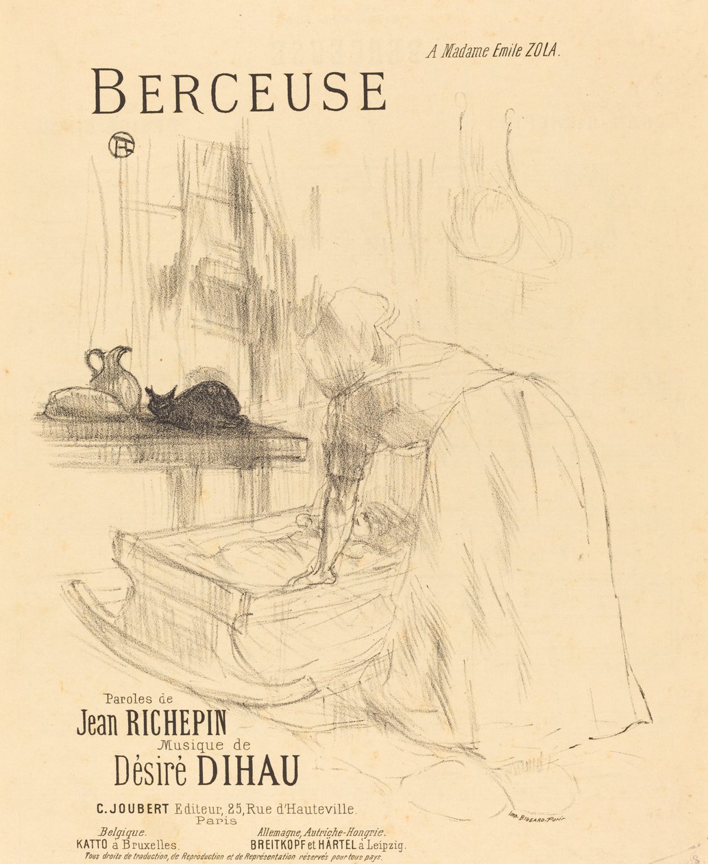 Vuggevisen, 1895-1896. av Henri de Toulouse Lautrec