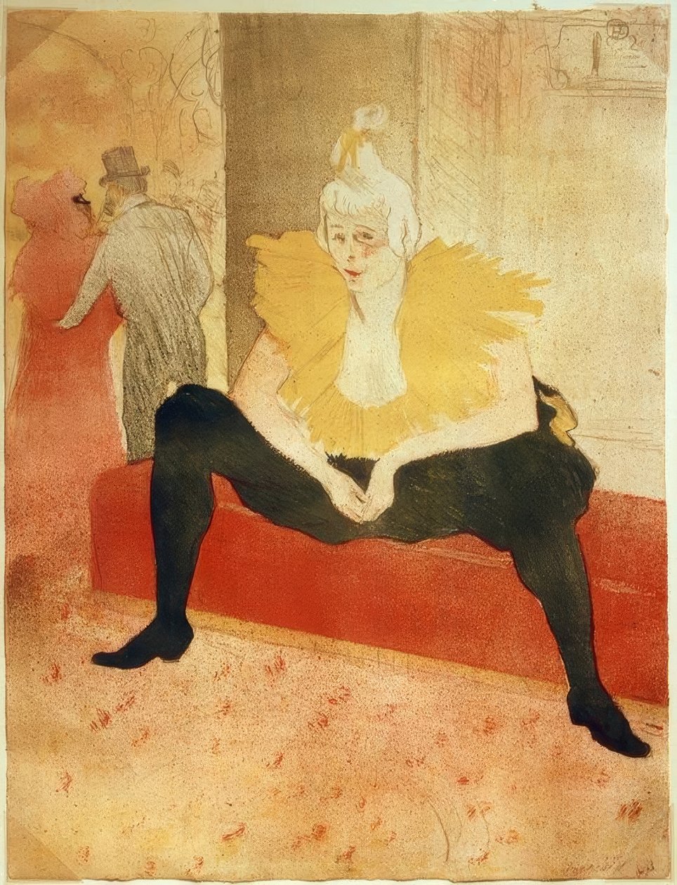 The Clowness, sittende av Henri de Toulouse Lautrec