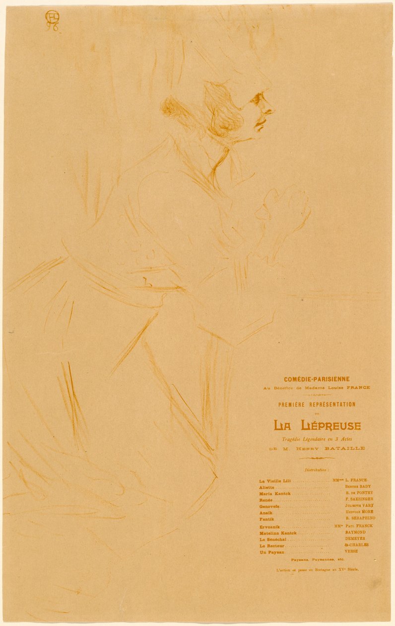 Den spedalske, 1896. av Henri de Toulouse Lautrec