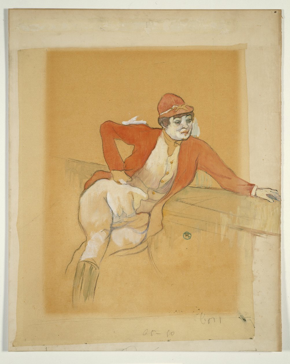 La Macarona i kostymet til en jockey av Henri de Toulouse Lautrec
