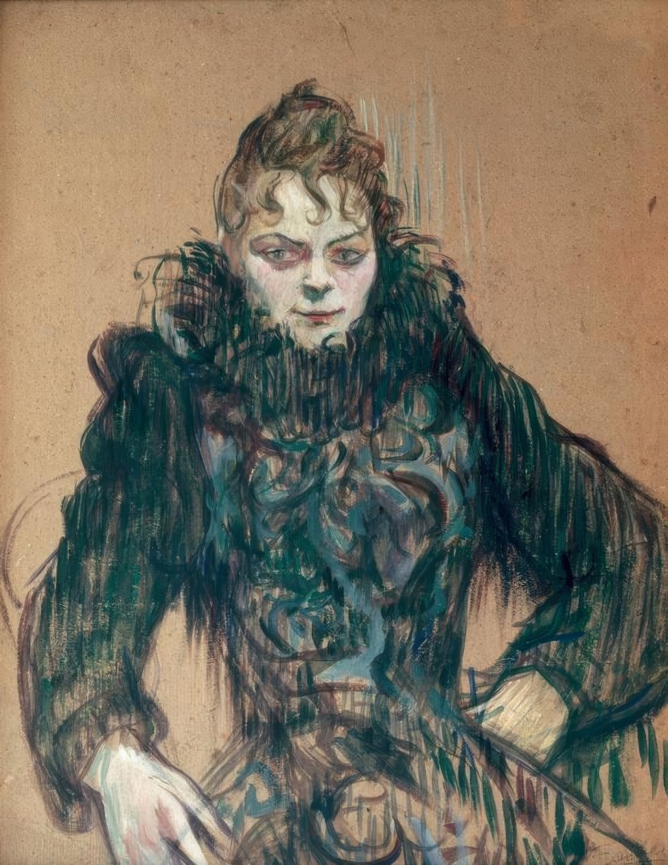 Kvinnen med den svarte boaen av Henri de Toulouse Lautrec