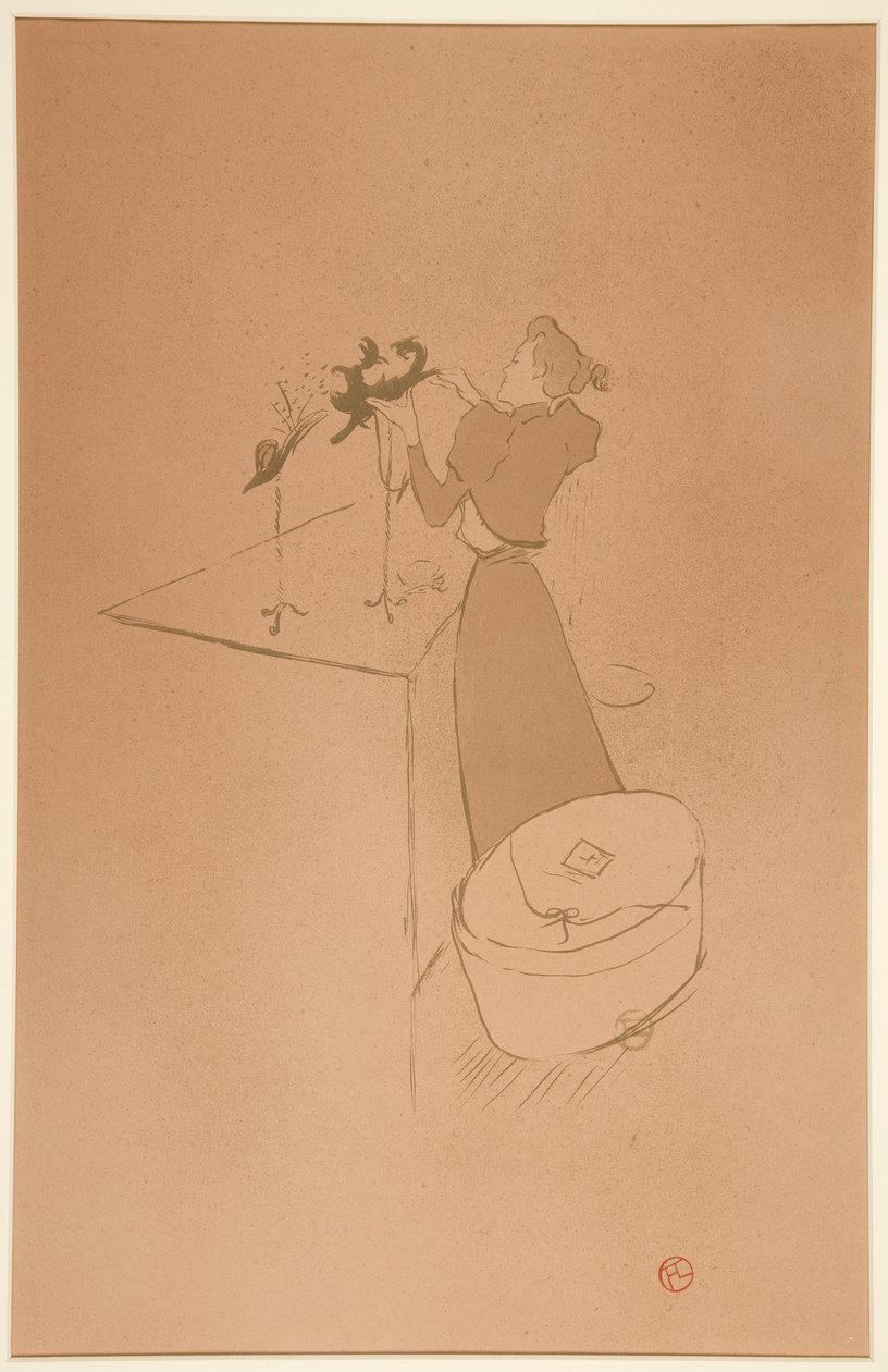 La modiste, Ren?e Vert (The Milliner, Ren?e Vert) av Henri de Toulouse Lautrec