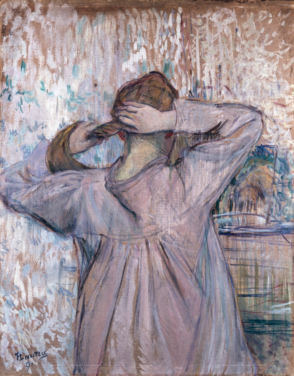 Toalettet Den som kjemmer håret, 1891 av Henri de Toulouse Lautrec