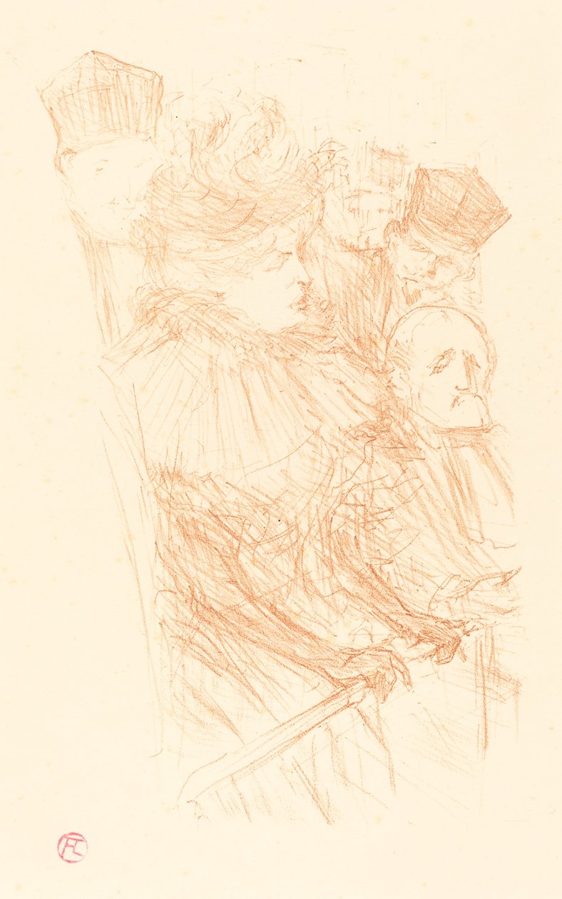 Lebaudy-rettssaken - Vitnesbyrd om Mlle. Marsy Lebaudy-rettssaken - Deponering av Mlle. Marsy, 1896. av Henri de Toulouse Lautrec