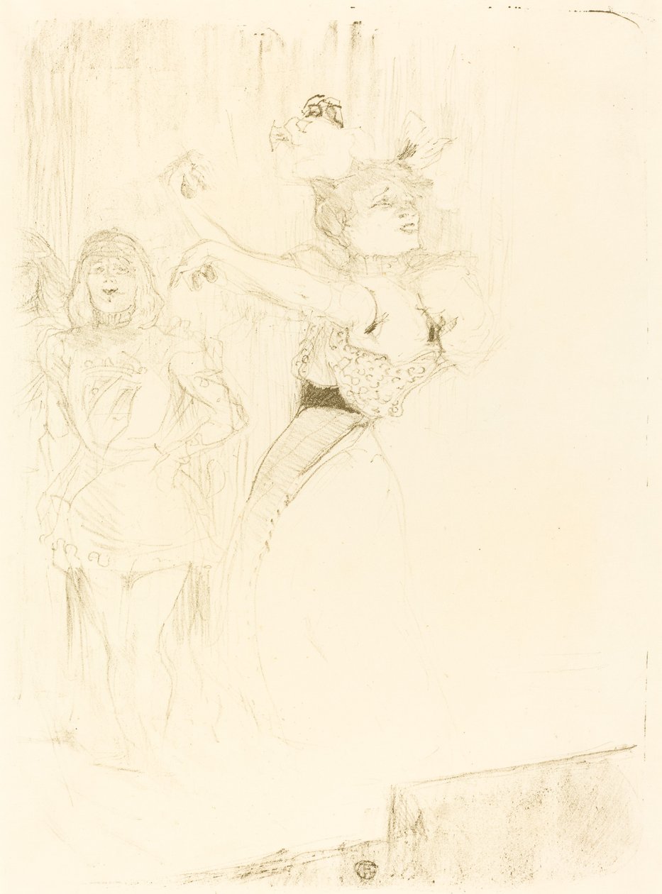 Lender Dancing the Bolero in Chilperic Lender Dancing the Bolero step in Chilperic, 1895. av Henri de Toulouse Lautrec
