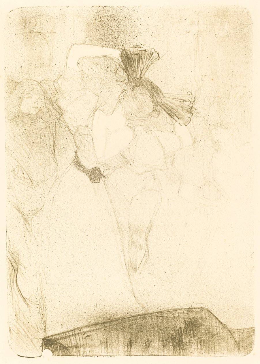 Lender from the Back Dancing the Bolero in Chilperic Lender de dos, dansant le boléro..., 1895. av Henri de Toulouse Lautrec