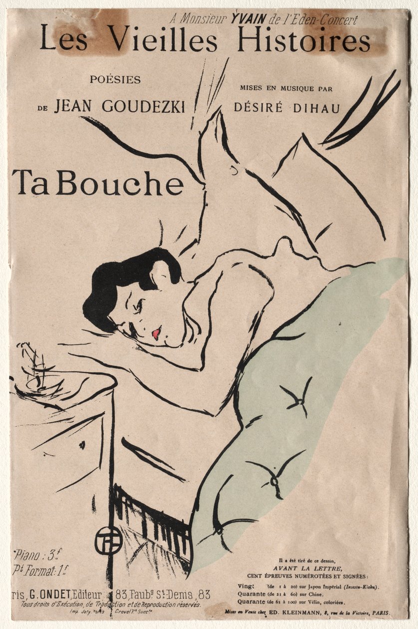 De gamle historiene: Din munn av Henri de Toulouse Lautrec