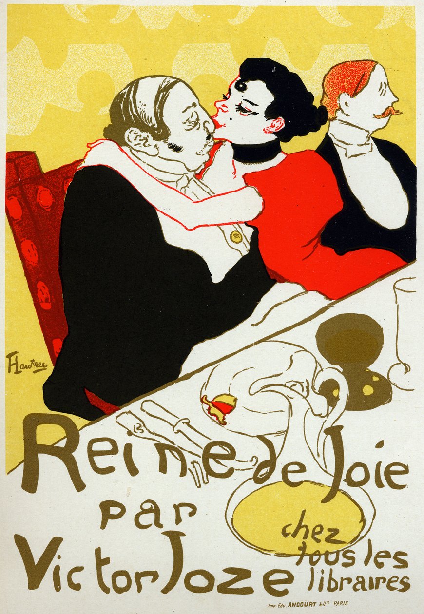 Litteratur. Queen of Joy, roman av Victor Joze. Plakat av Henri de Toulouse Lautrec, Frankrike, ca. 1892 (plakat) av Henri de Toulouse Lautrec