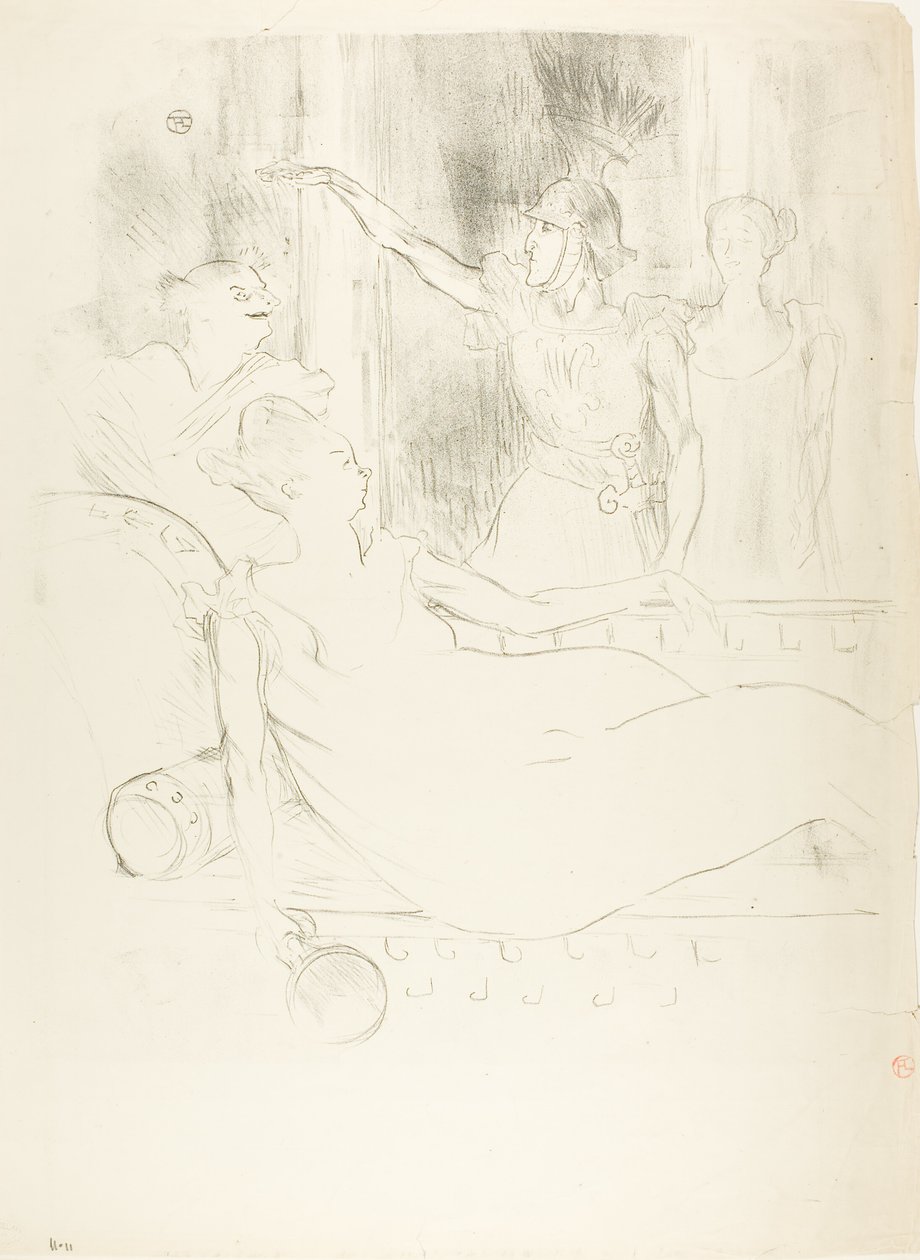 Madame Simon-Girard, Brewer and Guy i La belle Hélène av Henri de Toulouse Lautrec