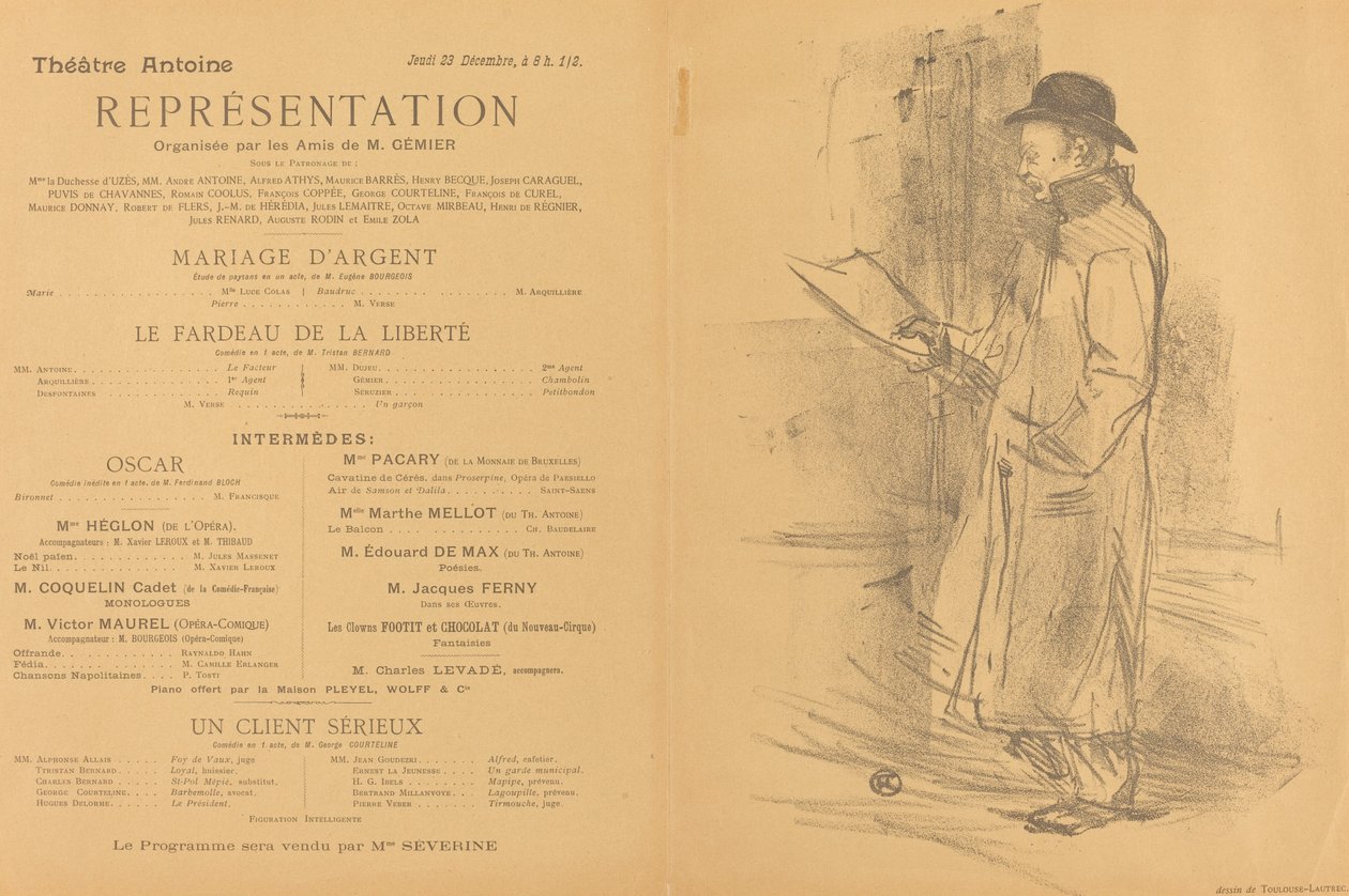 Sølvbryllup, The Burden of Liberty, A Serious Client [recto], 1897. av Henri de Toulouse Lautrec