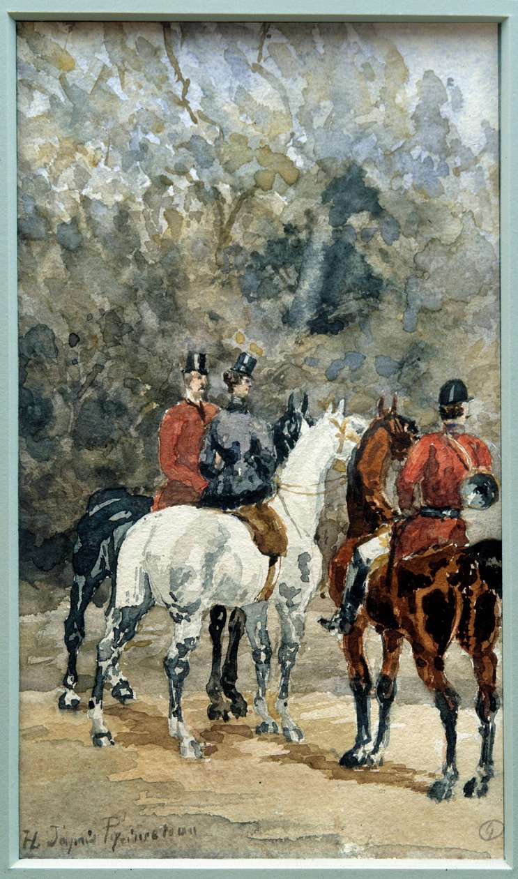 Meeting of Hunting Horsemen at Watercolor av Henri de Toulouse Lautrec (1864-1901) 1878 Albi. Musee Toulouse Lautrec av Henri de Toulouse Lautrec
