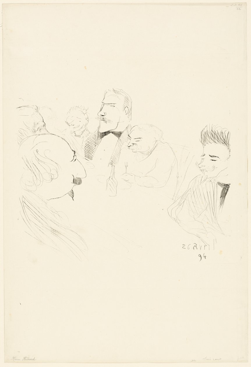 Menykort for Adrien Hébrard av Henri de Toulouse Lautrec