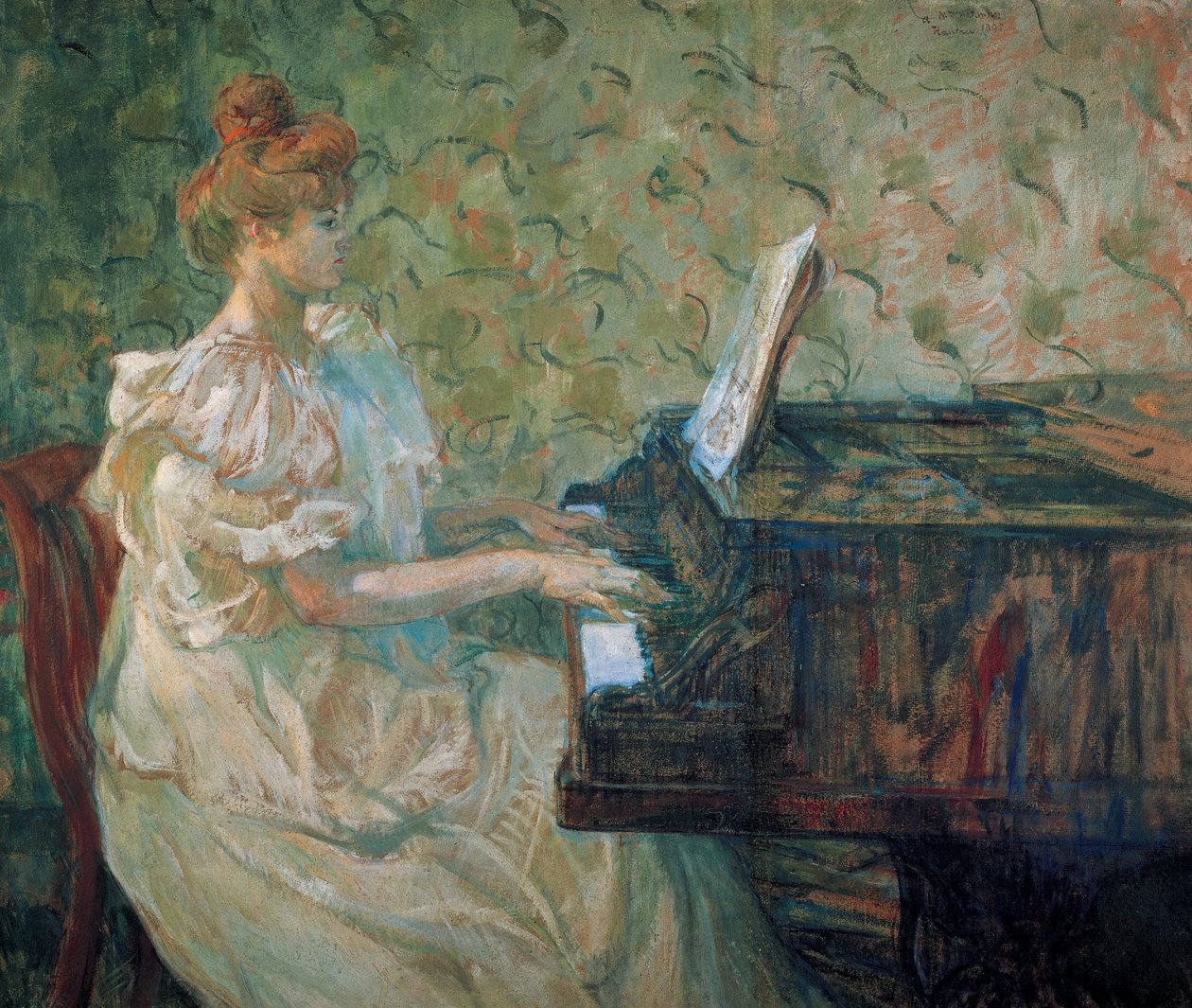 Misia au piano (Misia Sert av Henri de Toulouse Lautrec