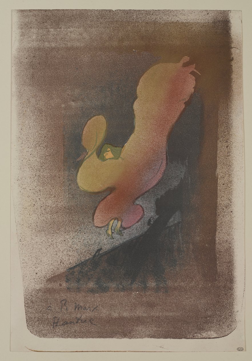 Frøken Loïe Fuller, 1893 (fargelitografi på vevd papir) av Henri de Toulouse Lautrec