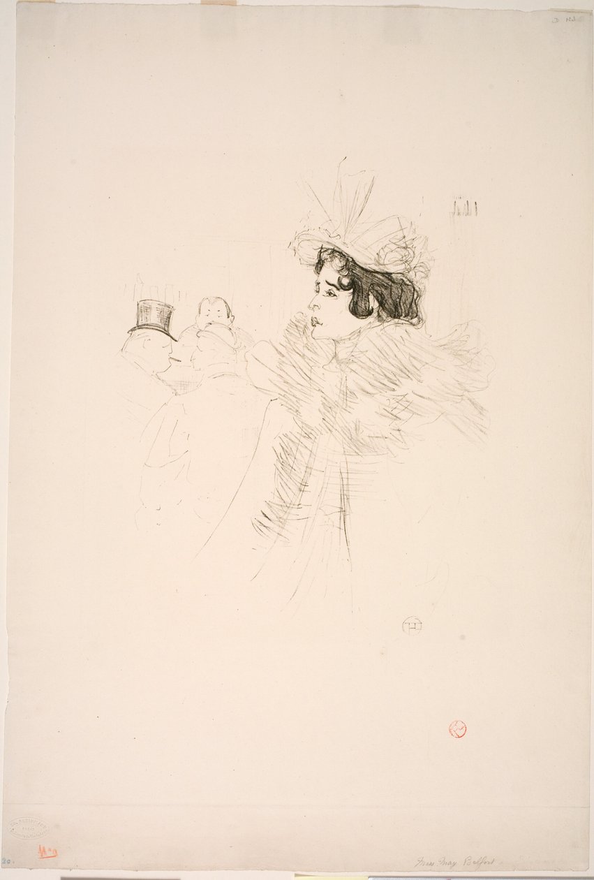 Miss May Belfort au Irish American Bar, Rue Royale av Henri de Toulouse Lautrec