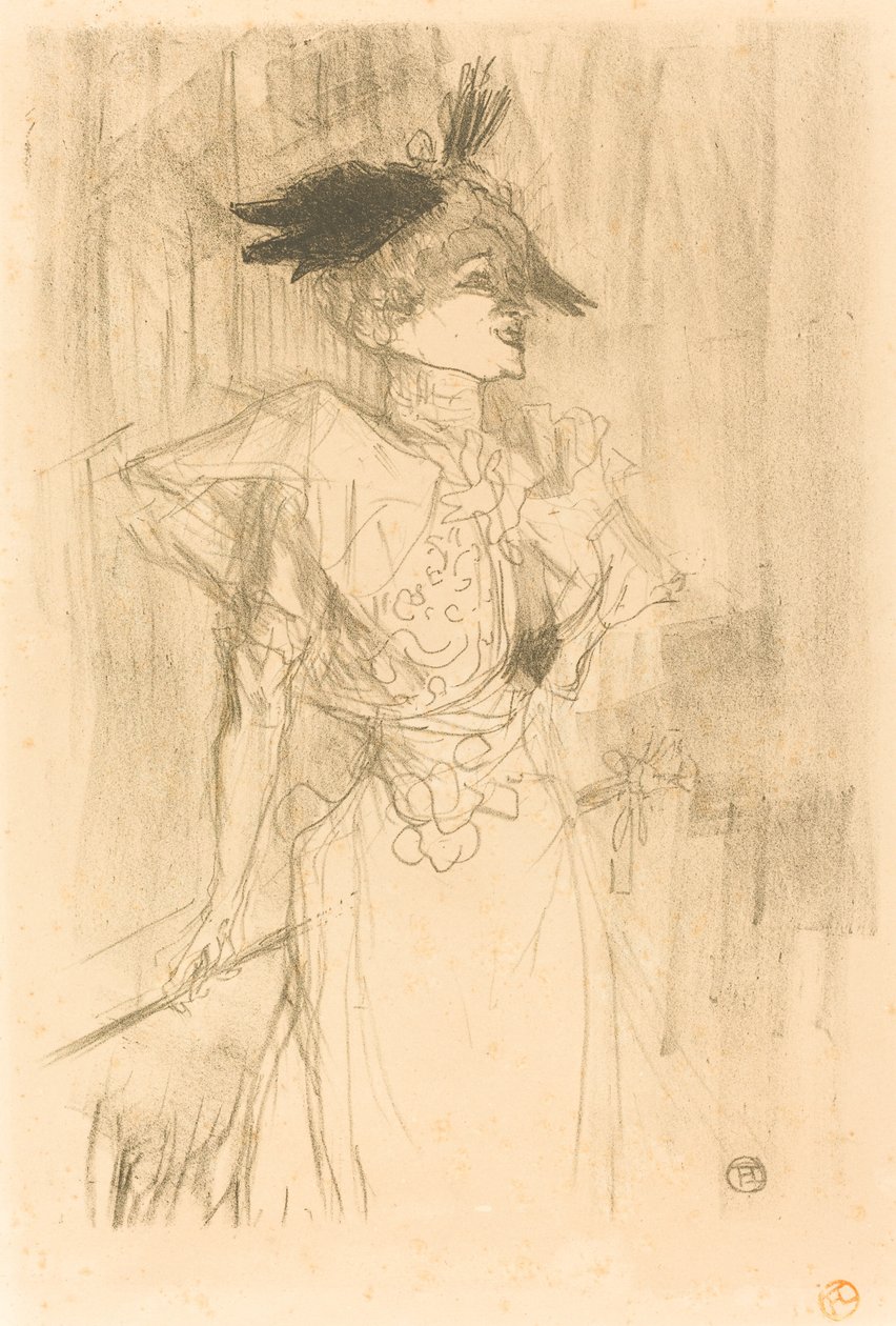 Miss Marcelle Lender, Stående Miss Marcelle Lender, Standing, 1895. av Henri de Toulouse Lautrec