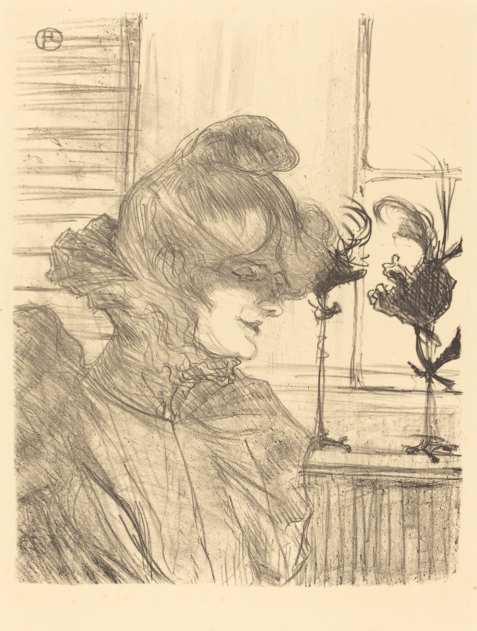 Mme. Le Marguoin, Milliner (Mme. Le Marguoin, møller) av Henri de Toulouse Lautrec