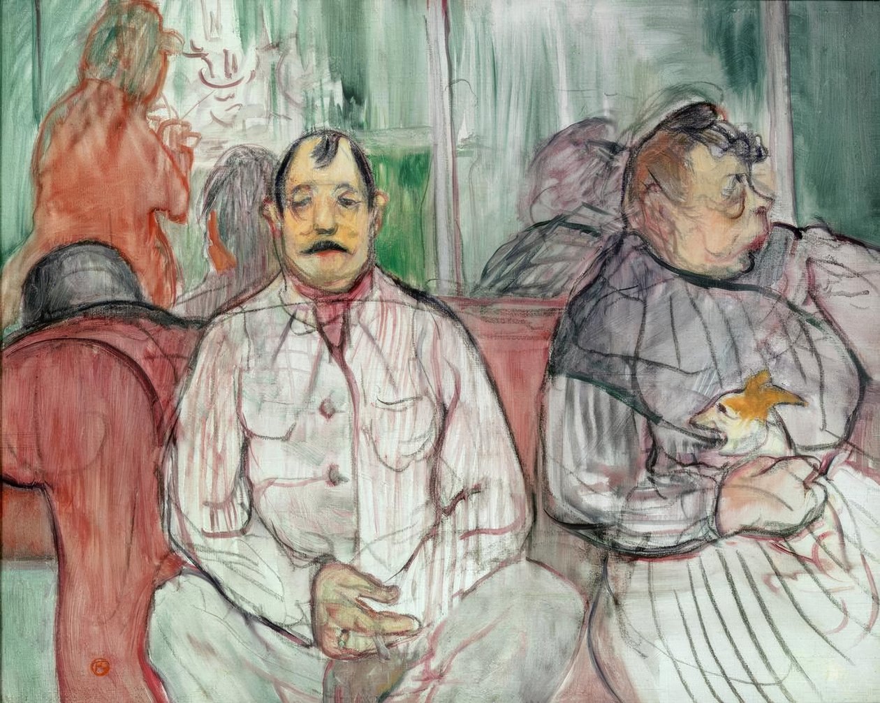 Sir, fru og hunden av Henri de Toulouse Lautrec