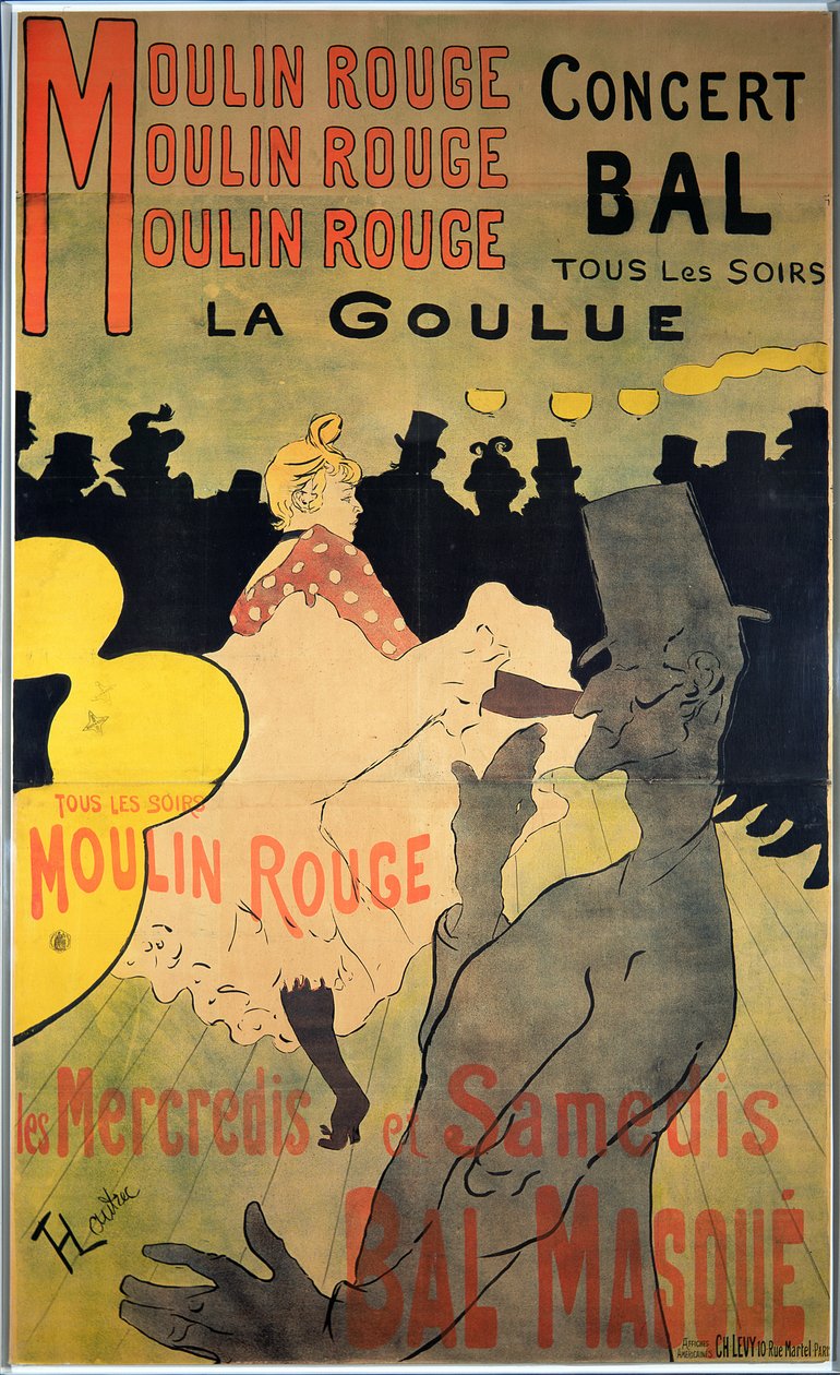 Moulin Rouge: La Goulue, 1891 av Henri de Toulouse Lautrec
