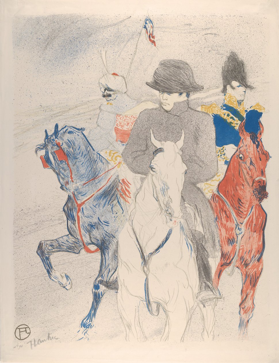 Napoleon, 1895 (Litografi med fargestift, pensel og sprut på vevd papir) av Henri de Toulouse Lautrec