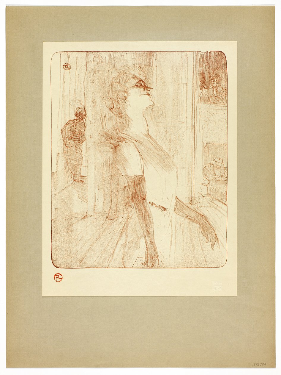 På scenen, plate en fra Yvette Guilbert av Henri de Toulouse Lautrec