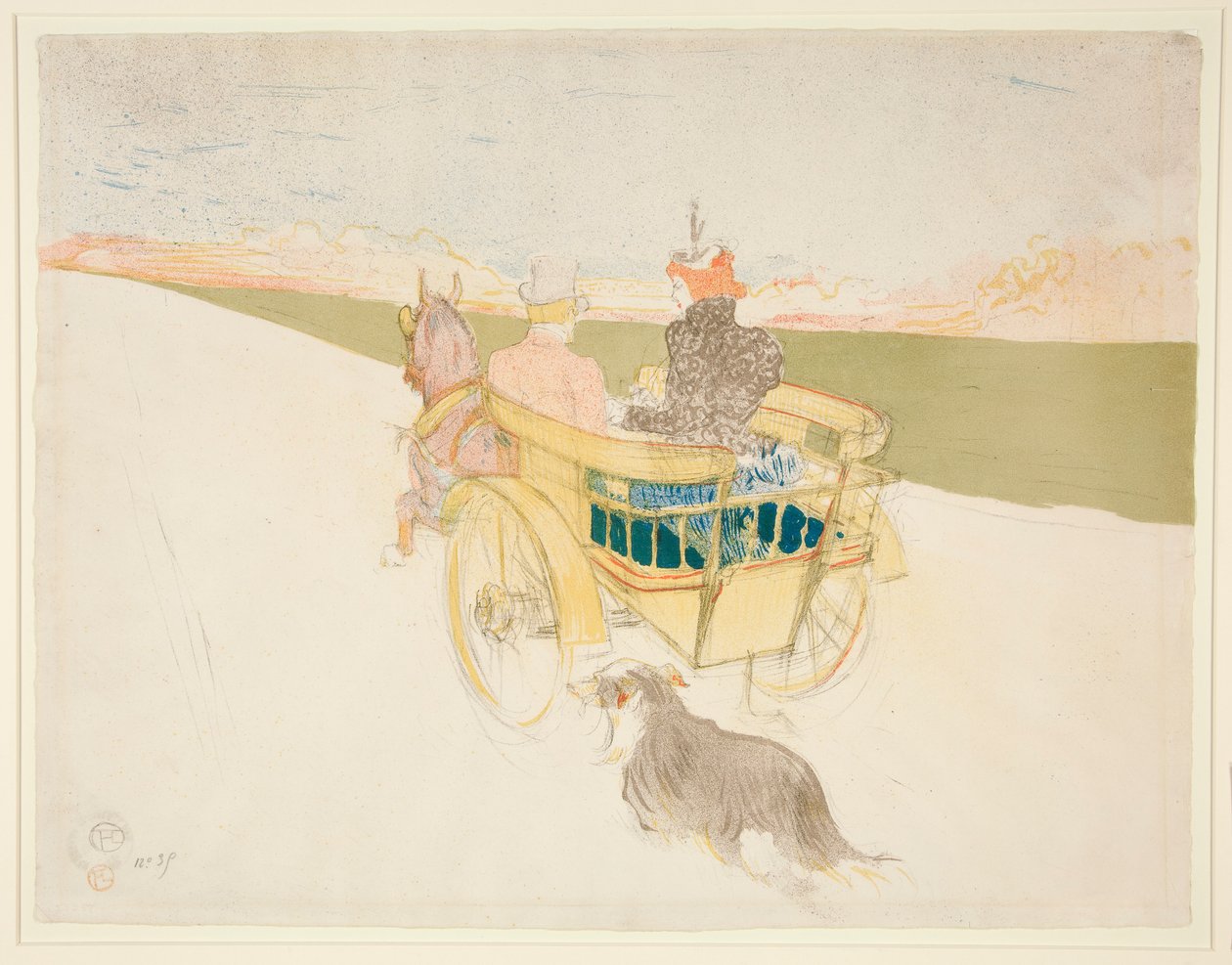 Country Outing; tønnen (The Barrel) eller den engelske vognen (The English Buggy) av Henri de Toulouse Lautrec