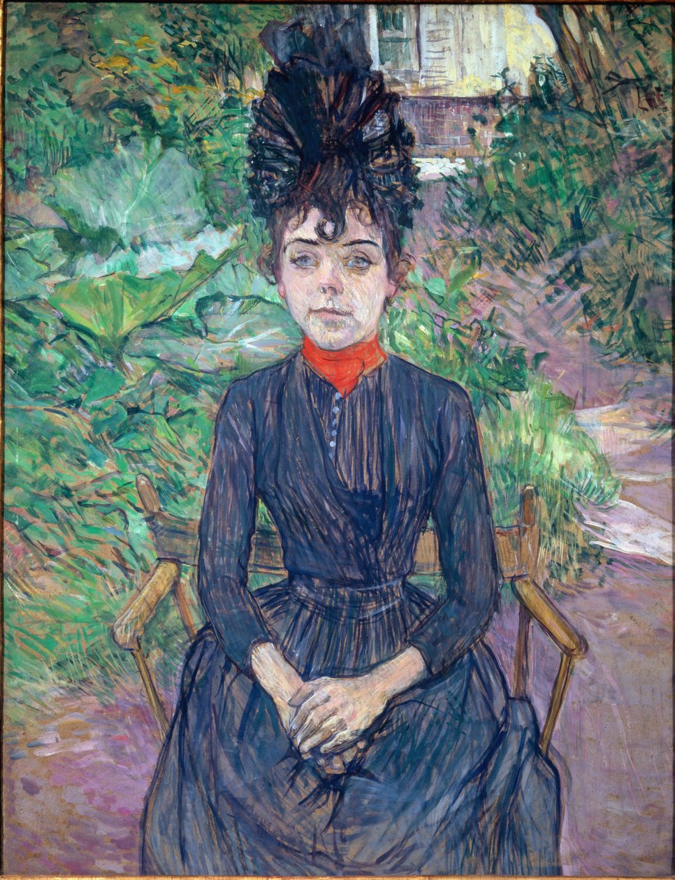 Portrett av Justine Dieuhl - olje på papp av Henri de Toulouse Lautrec