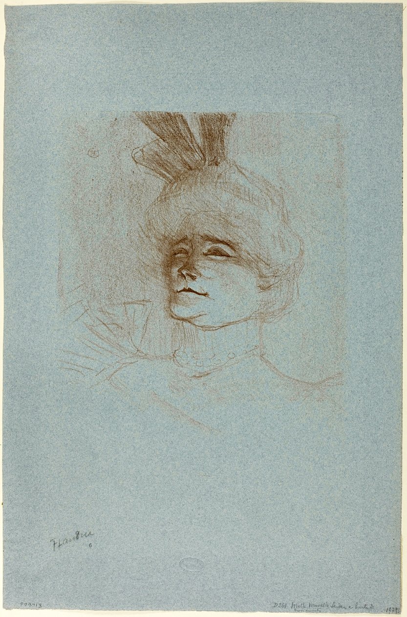 Portrett av Mademoiselle Marcelle Lender, trekvart visning av Henri de Toulouse Lautrec