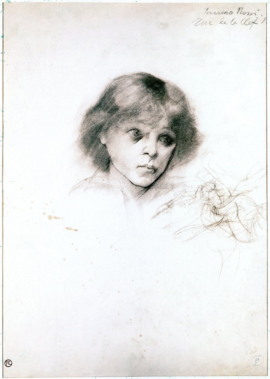 Portrett av Severino Rossi. 1883 (kull på hvitt papir) av Henri de Toulouse Lautrec