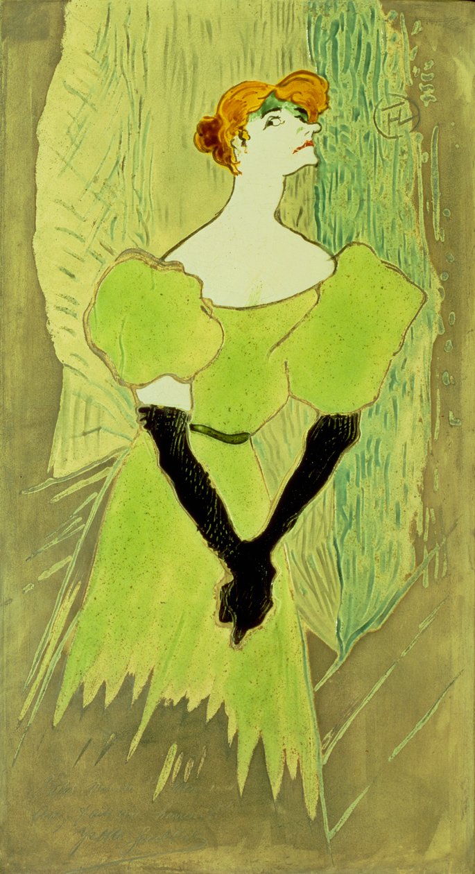 Portrett av Yvette Guilbert av Henri de Toulouse Lautrec