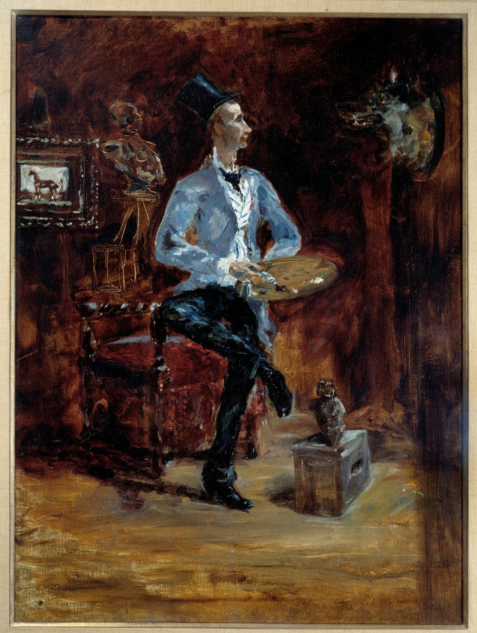 Portrett av maleren Rene Princeteau (1849-1914) i hans verksted Maleri av Henri Toulouse Lautrec (1864-1901) av Henri de Toulouse Lautrec