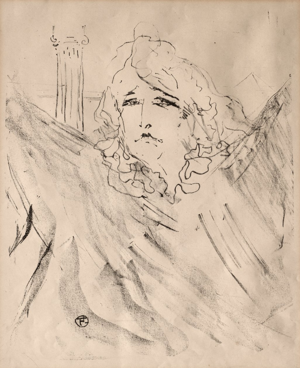 Portretter av skuespillere og skuespillerinner: Tretten litografier: Sarah Bernhardt av Henri de Toulouse Lautrec